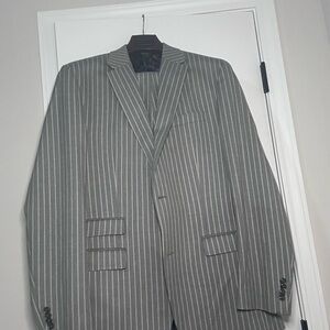 Gray Striped Men's Suit